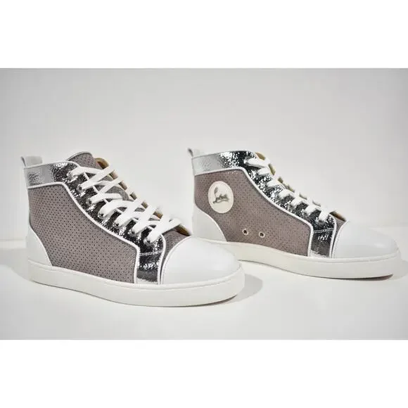 Christian Louboutin Men Louis Orlato Flat Elegant Argento High Top Sneaker 43 10